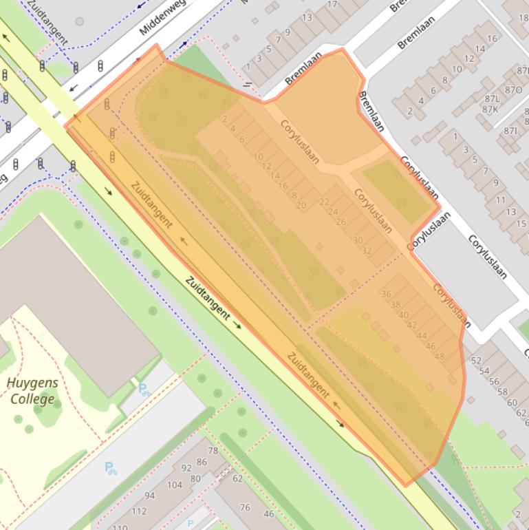 Kaart van postcodegebied 1702VN.