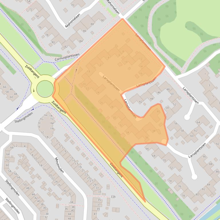 Kaart van postcodegebied 1702XH.