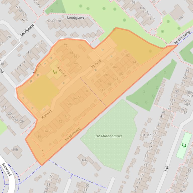 Kaart van postcodegebied 1703CW.