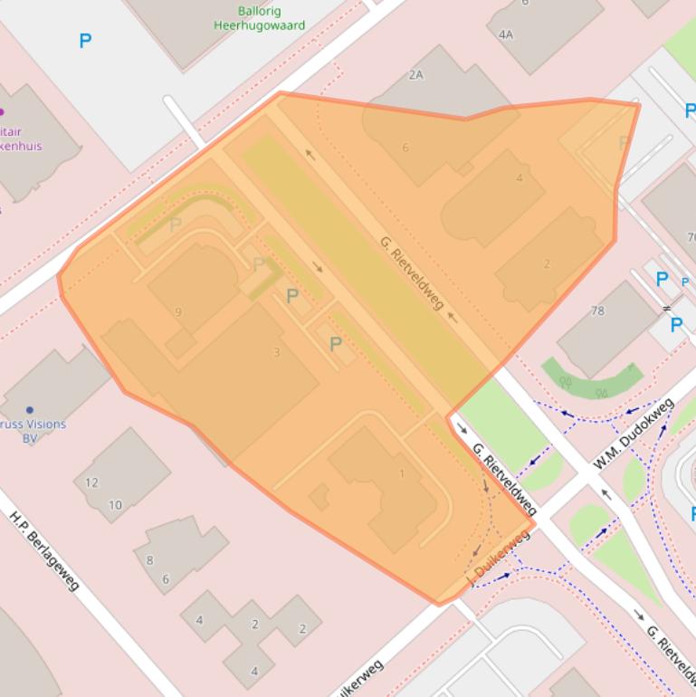 Kaart van postcodegebied 1703DD.