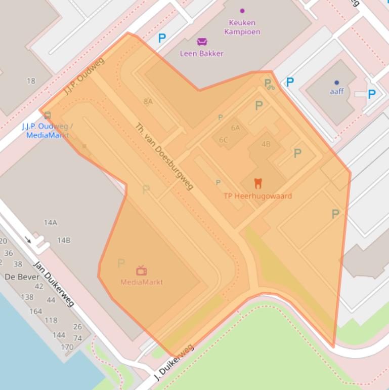 Kaart van postcodegebied 1703DL.