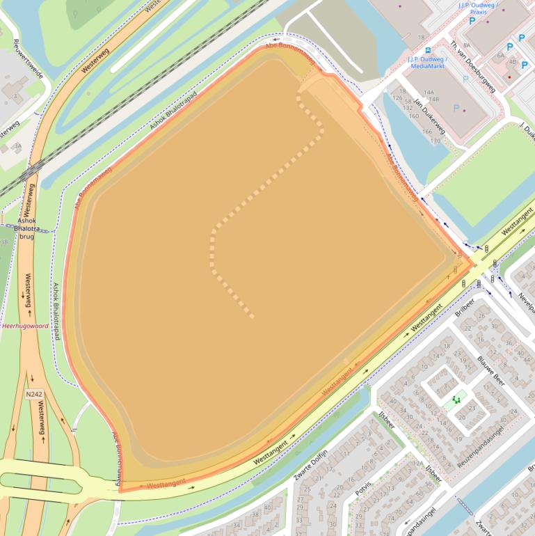 Kaart van postcodegebied 1703DM.