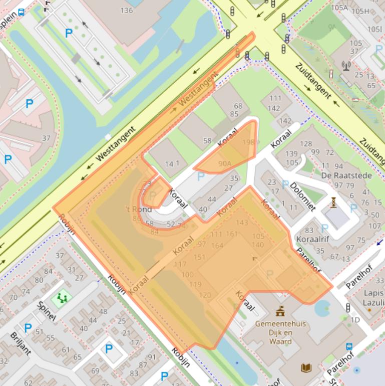 Kaart van postcodegebied 1703DS.