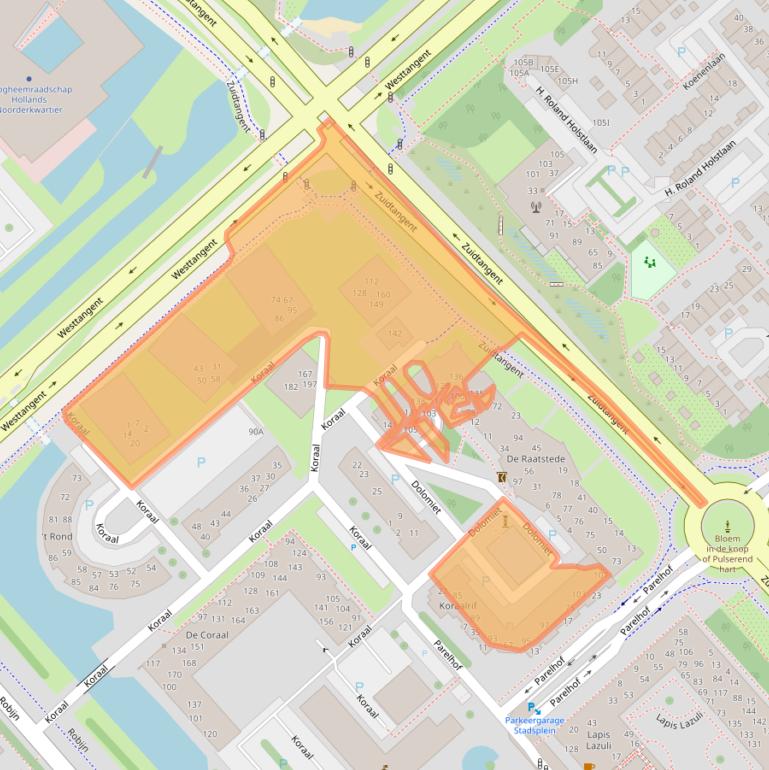 Kaart van postcodegebied 1703DZ.