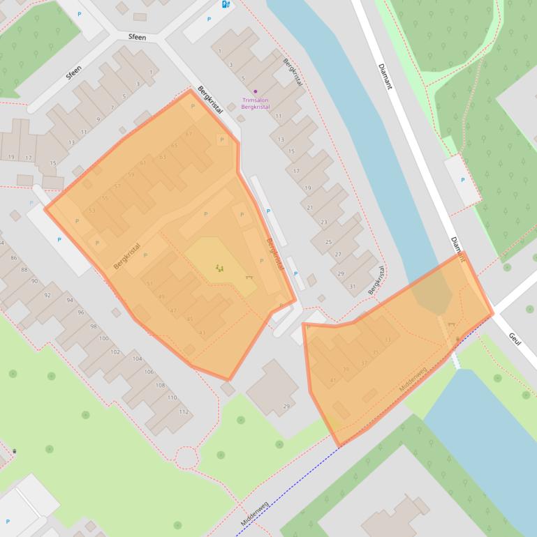 Kaart van postcodegebied 1703EB.