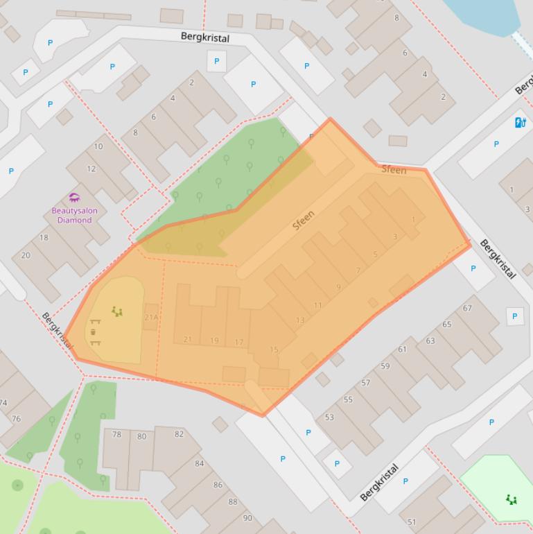 Kaart van postcodegebied 1703EG.