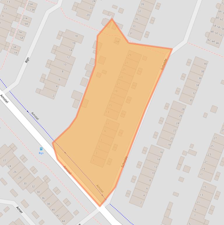 Kaart van postcodegebied 1703JG.