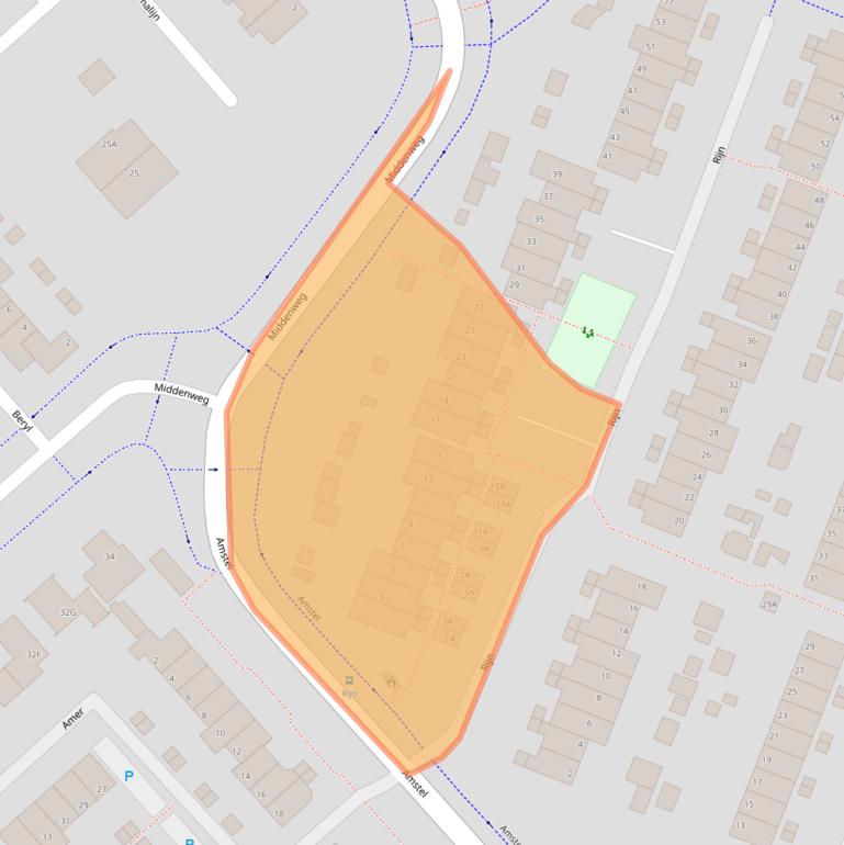 Kaart van postcodegebied 1703KA.