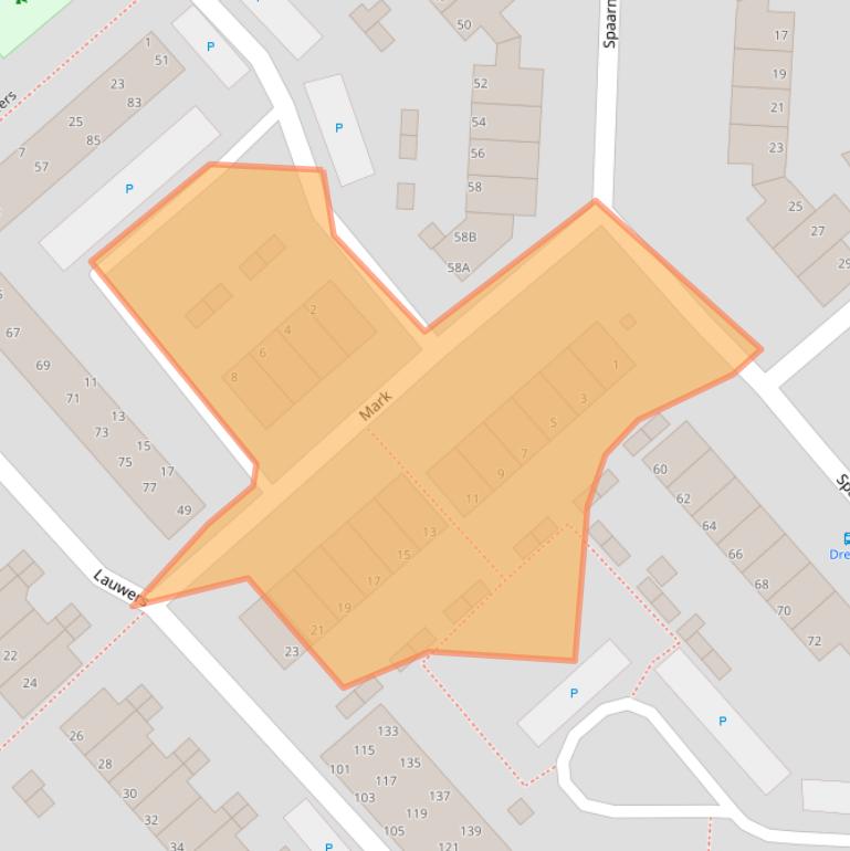 Kaart van postcodegebied 1703LN.