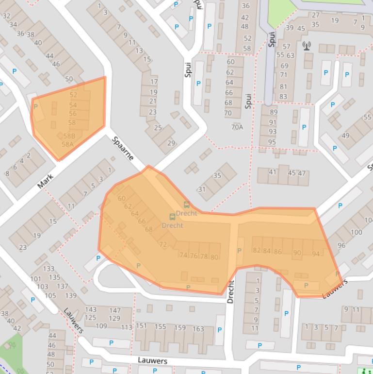 Kaart van postcodegebied 1703MV.