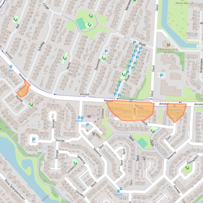 Kaart van postcodegebied 1703NR.