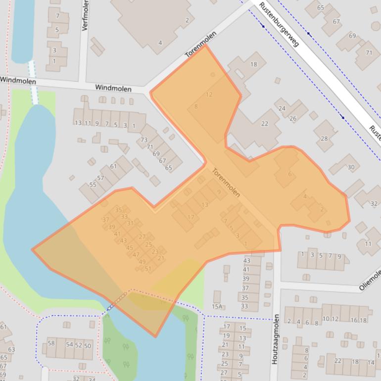 Kaart van postcodegebied 1703PN.