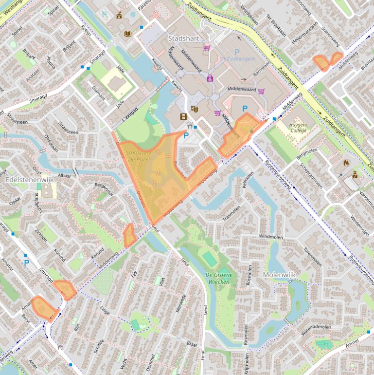 Kaart van postcodegebied 1703RB.