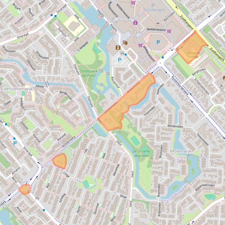 Kaart van postcodegebied 1703RD.