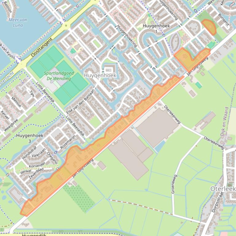 Kaart van postcodegebied 1703RJ.