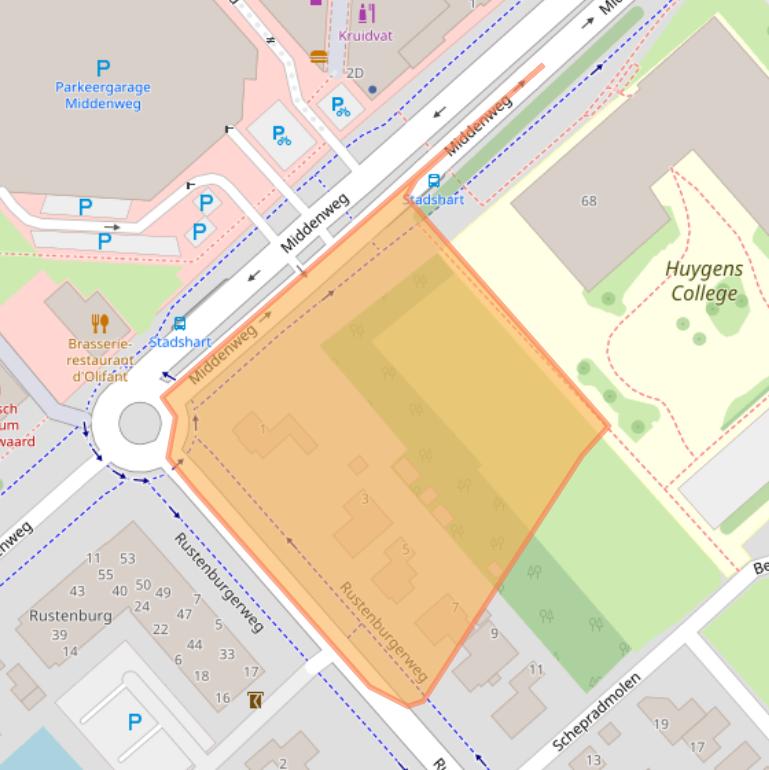 Kaart van postcodegebied 1703RP.