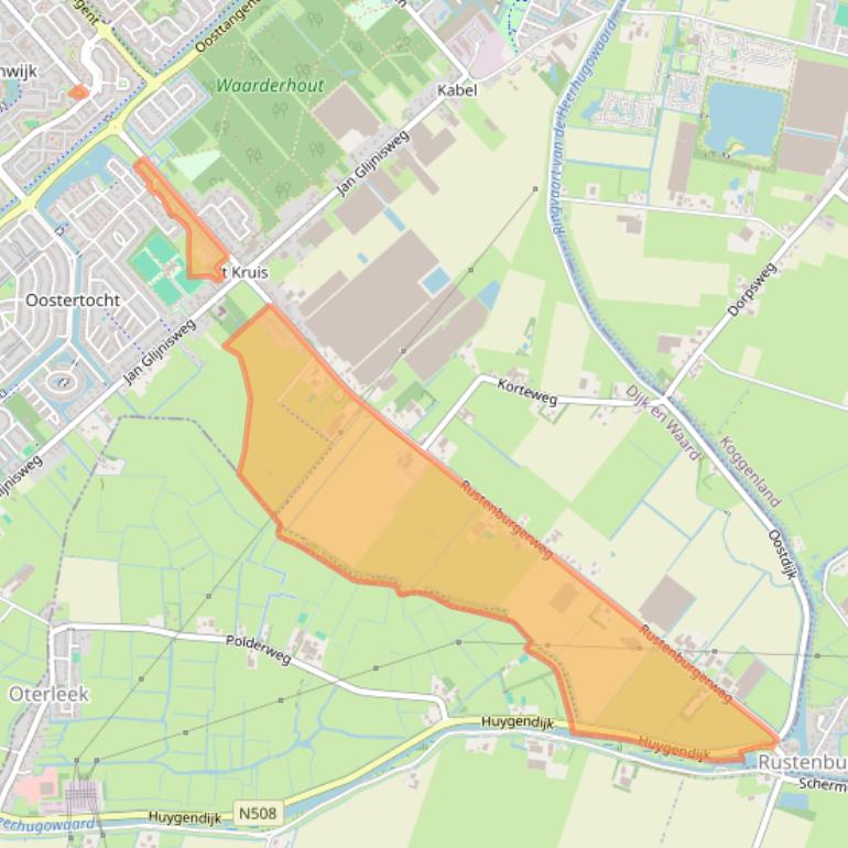 Kaart van postcodegebied 1703RZ.