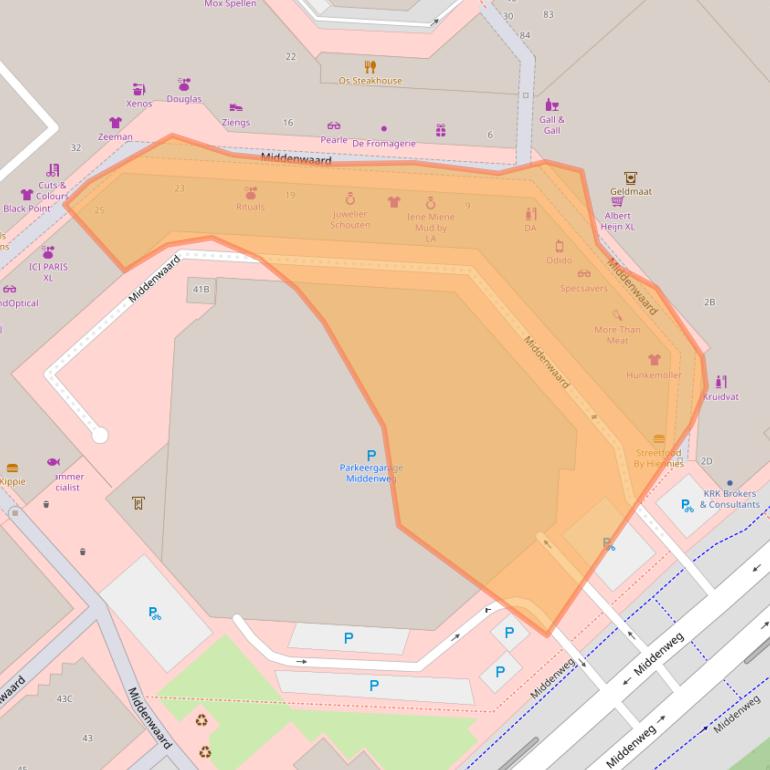 Kaart van postcodegebied 1703SB.