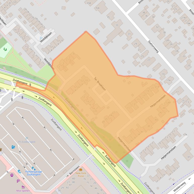 Kaart van postcodegebied 1703SJ.