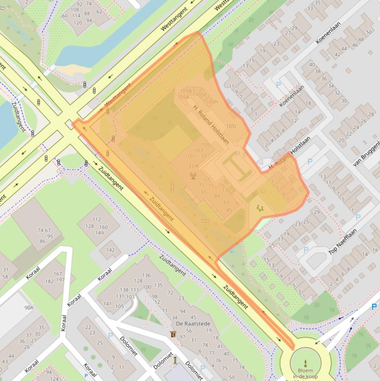 Kaart van postcodegebied 1703SZ.