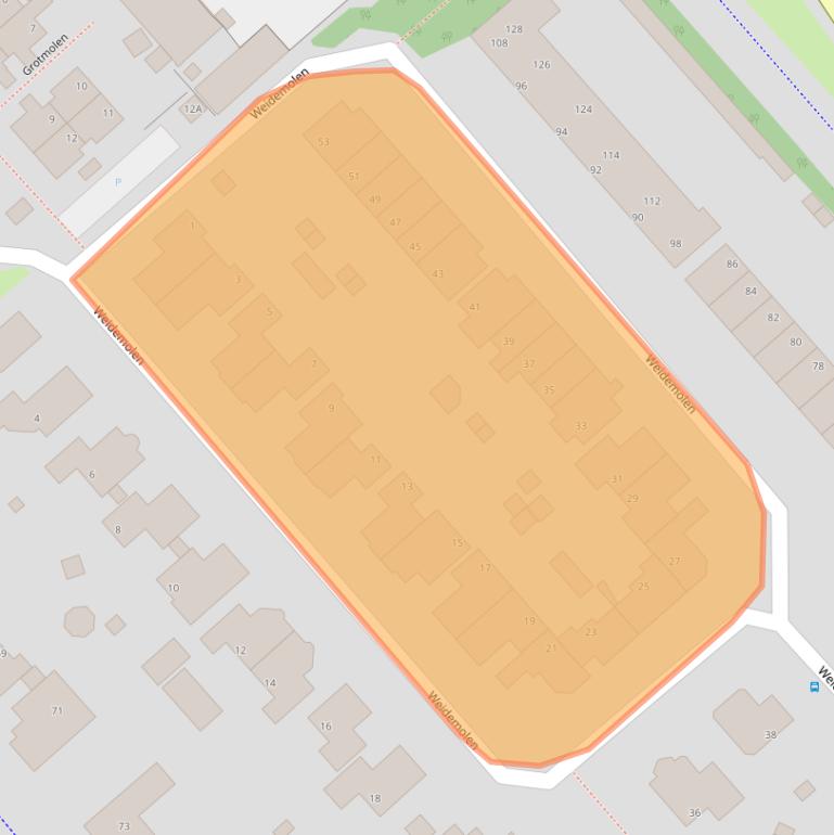 Kaart van postcodegebied 1703TC.