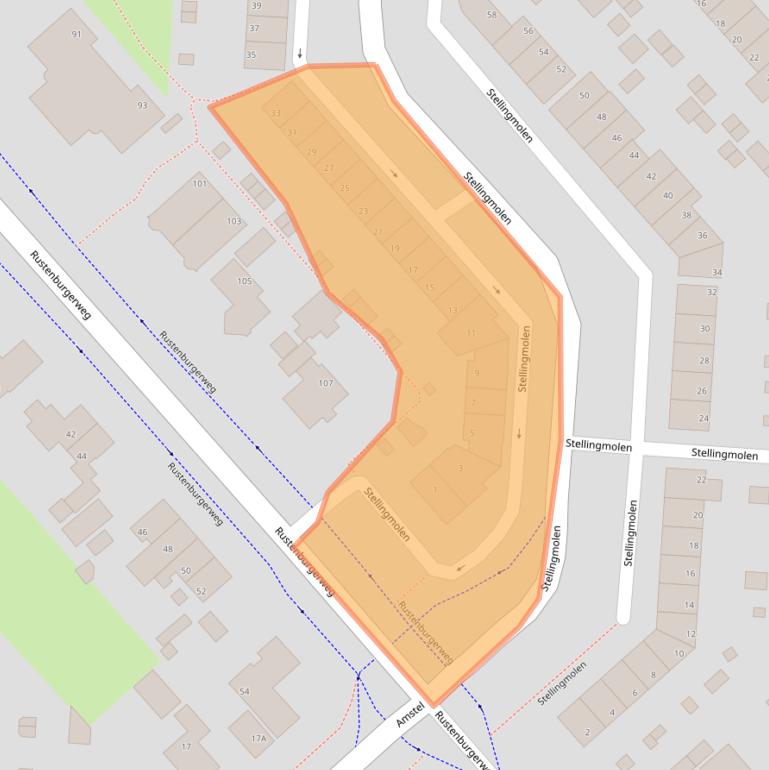 Kaart van postcodegebied 1703TD.