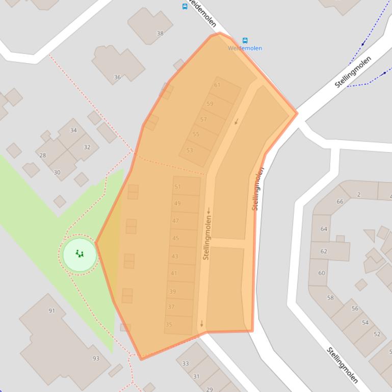 Kaart van postcodegebied 1703TE.