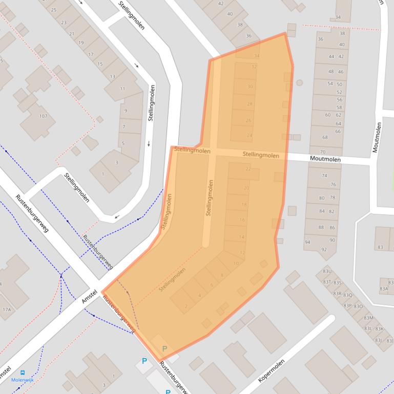 Kaart van postcodegebied 1703TG.