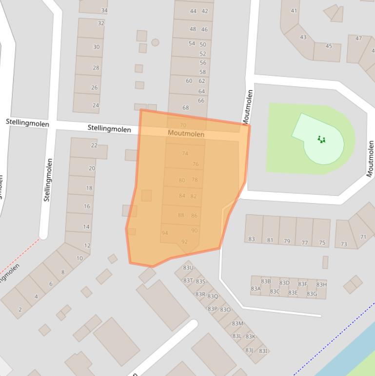 Kaart van postcodegebied 1703TN.