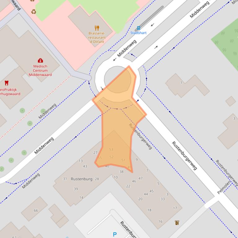 Kaart van postcodegebied 1703TV.