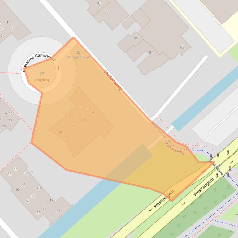 Kaart van postcodegebied 1703WZ.