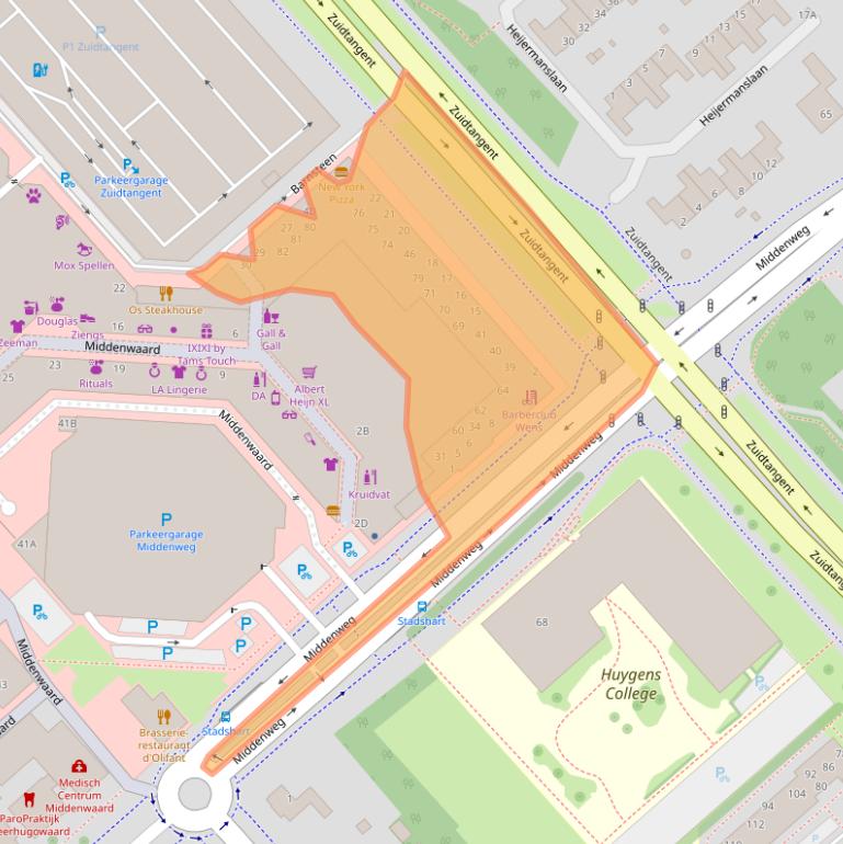 Kaart van postcodegebied 1703XB.