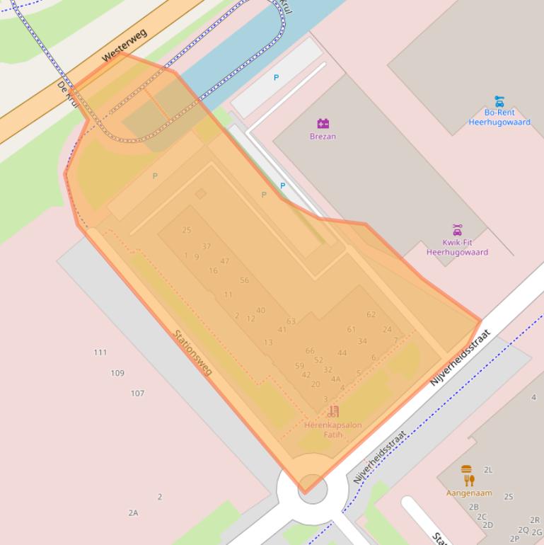 Kaart van postcodegebied 1704AE.