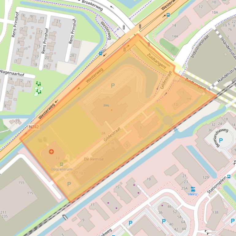 Kaart van postcodegebied 1704AG.