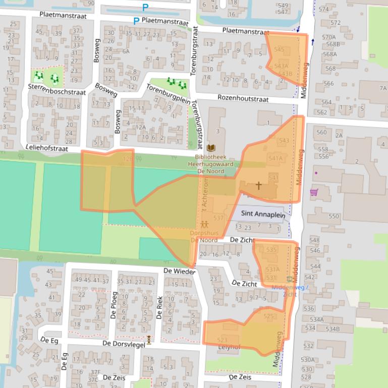 Kaart van postcodegebied 1704BE.