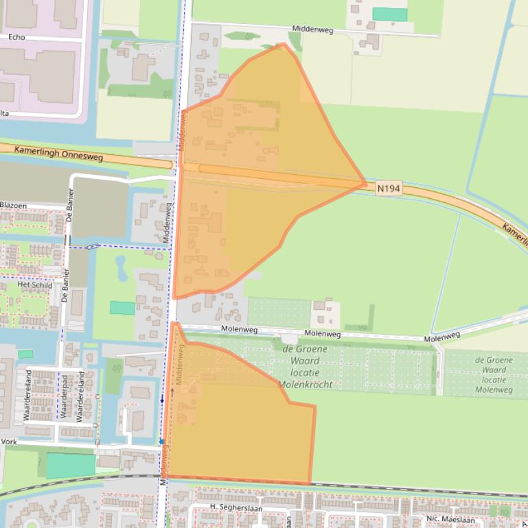 Kaart van postcodegebied 1704BJ.