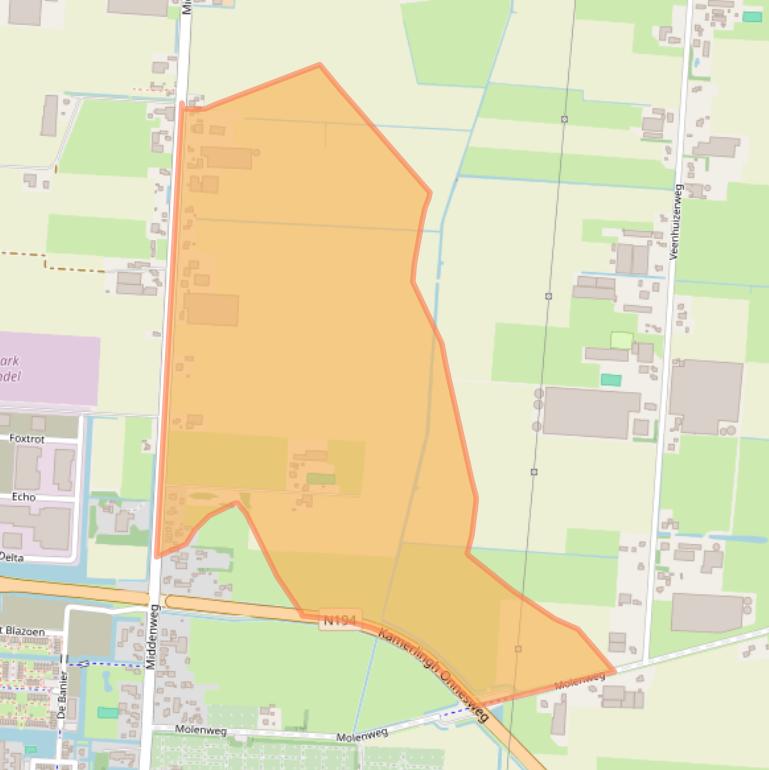 Kaart van postcodegebied 1704BK.