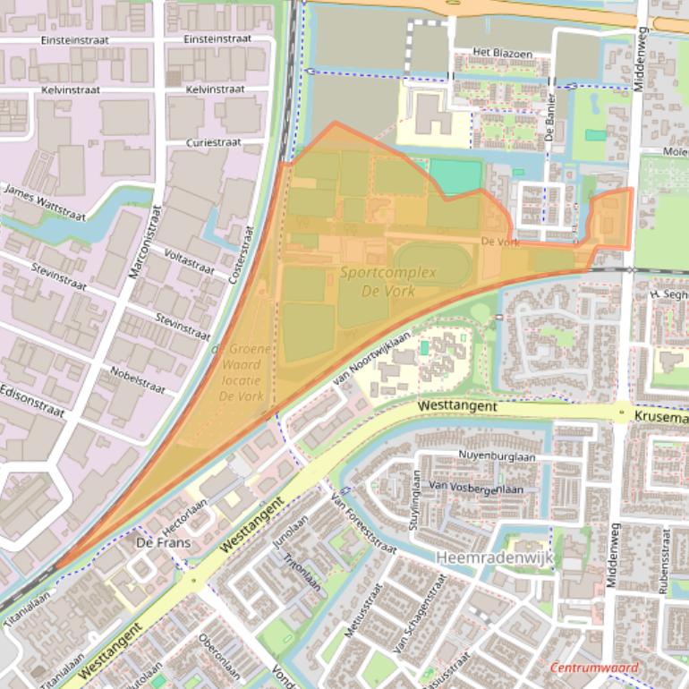 Kaart van postcodegebied 1704BX.