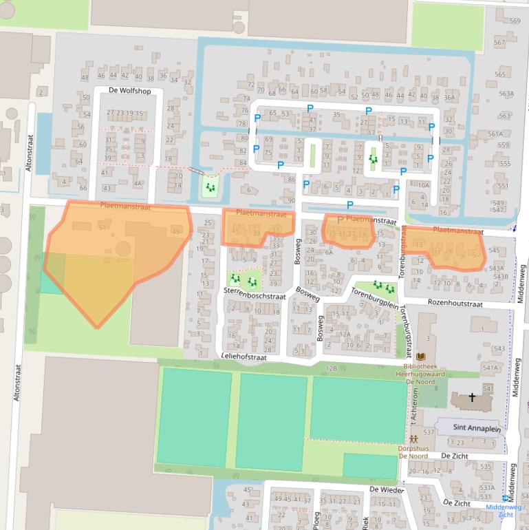Kaart van postcodegebied 1704CA.