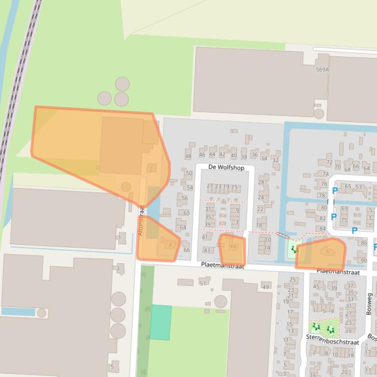 Kaart van postcodegebied 1704CB.