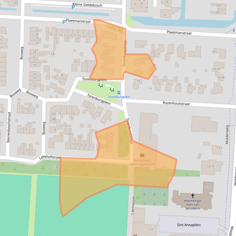 Kaart van postcodegebied 1704CE.