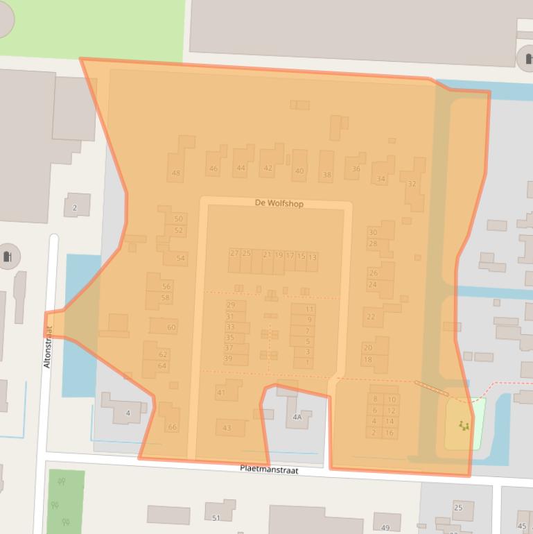 Kaart van postcodegebied 1704CK.