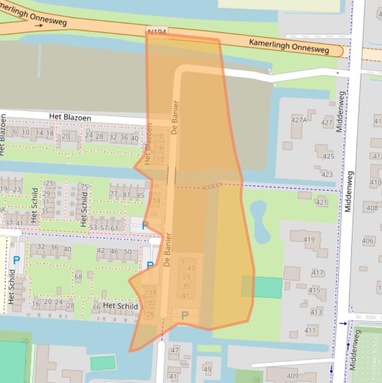 Kaart van postcodegebied 1704EJ.