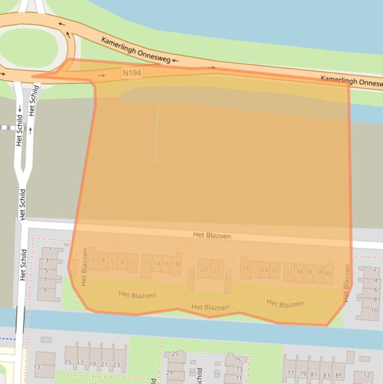 Kaart van postcodegebied 1704EL.