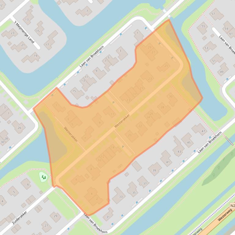 Kaart van postcodegebied 1704MH.