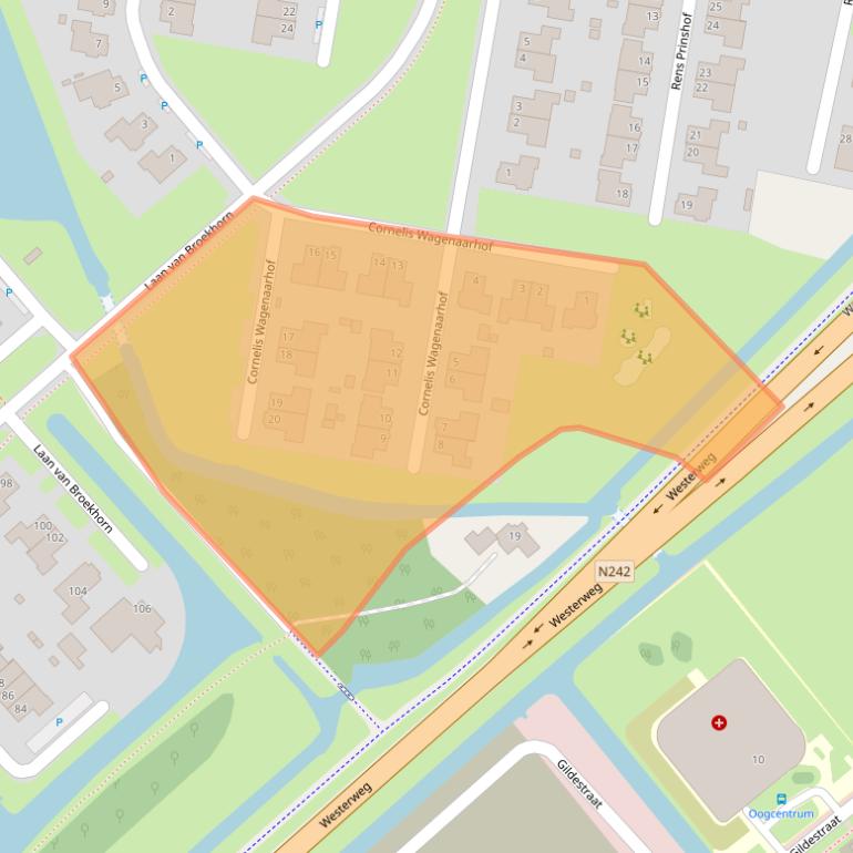 Kaart van postcodegebied 1704MT.