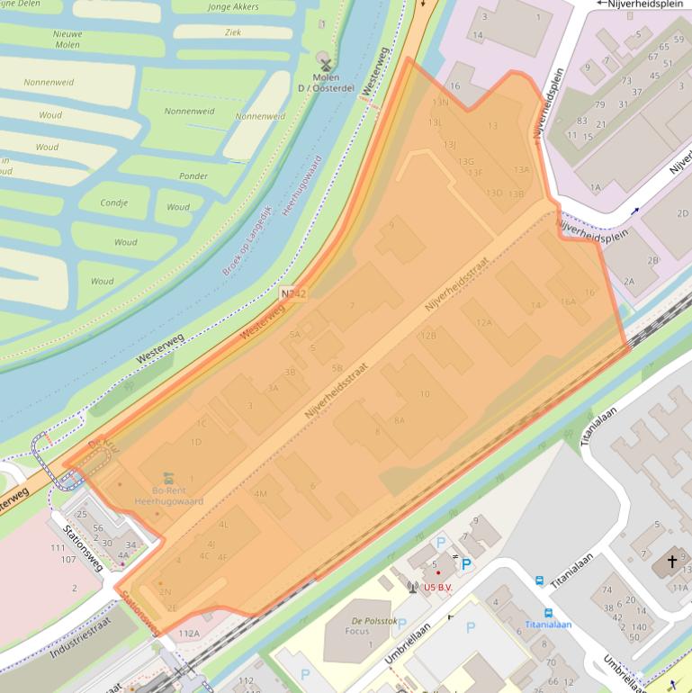 Kaart van postcodegebied 1704RA.
