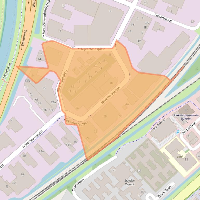 Kaart van postcodegebied 1704RB.