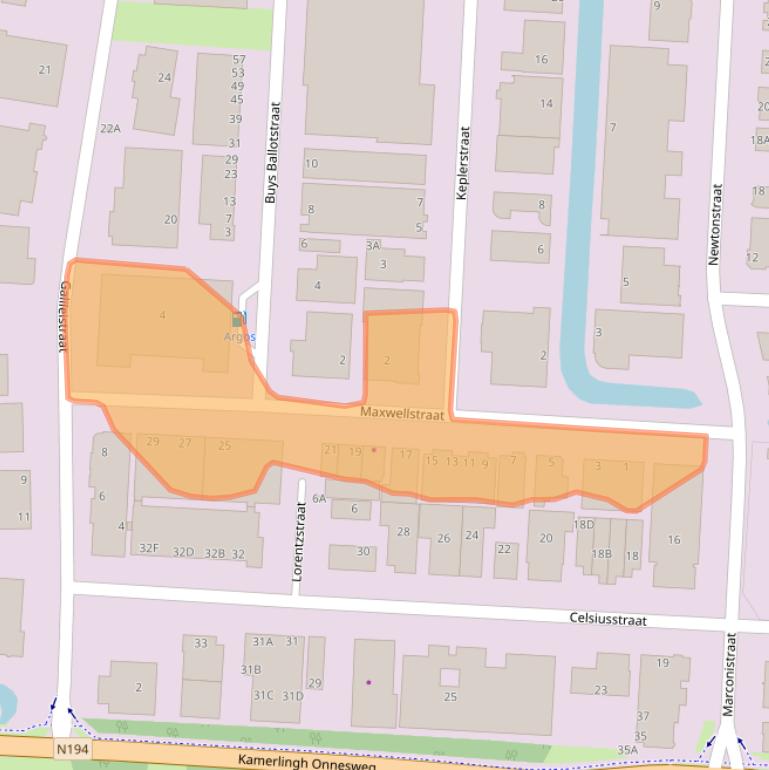 Kaart van postcodegebied 1704SG.