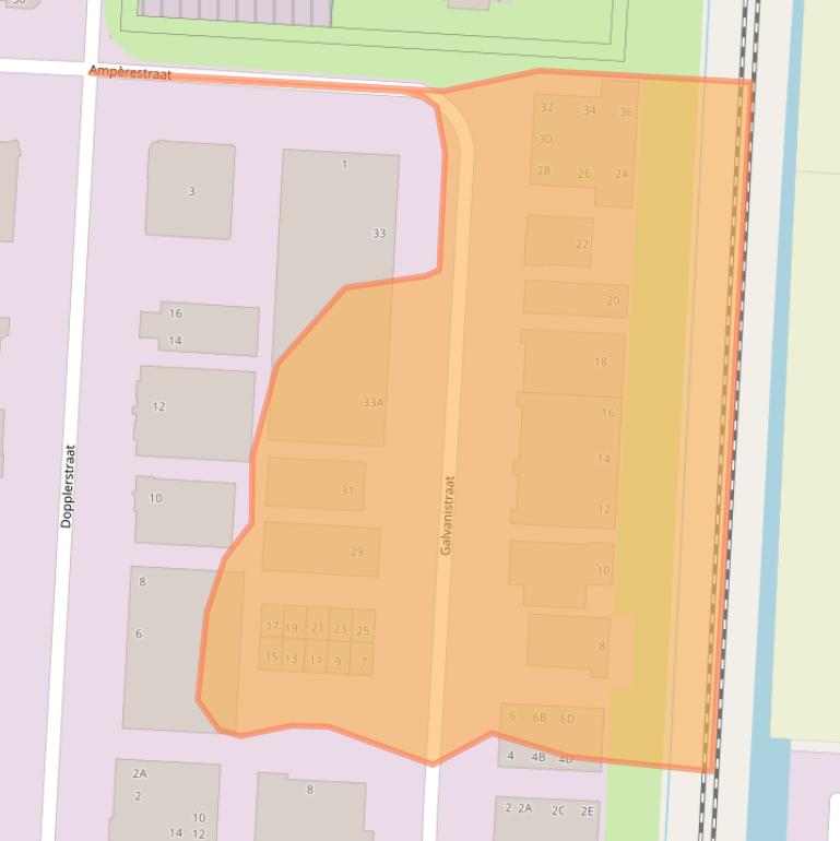 Kaart van postcodegebied 1704ST.